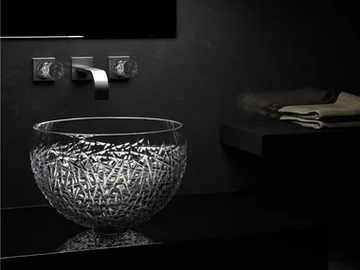 MOON OVER ICE - Countertop oval single crystal washbasin by Glass Design - view 2